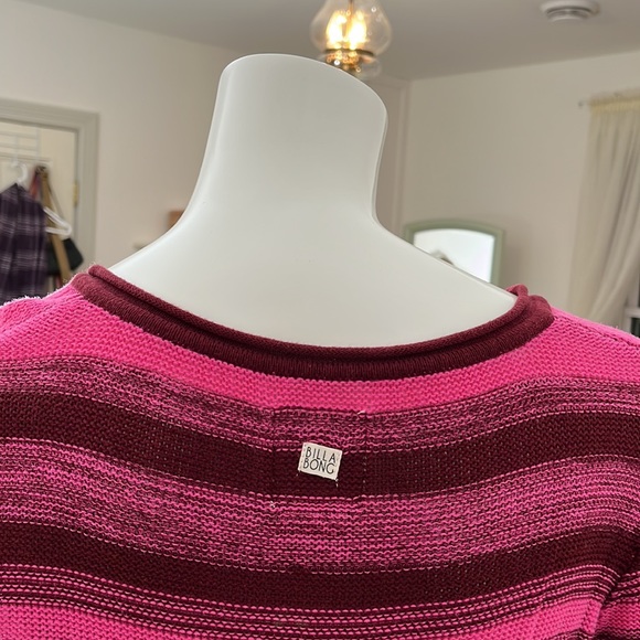 [L] BILLABONG Pink and Burgundy Long Sleeves Knit Top - Picture 5 of 9